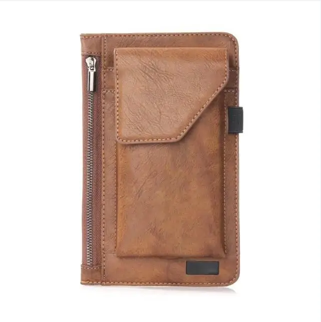 Коричневый Универсальный чехол для мобильного телефона с зажимом на ремне, поясная сумка для Iphone 7 6s Plus, чехол-кошелек для телефона Samusng S8 S7 S6 Edge, чехол-сумка - Цвет: Коричневый
