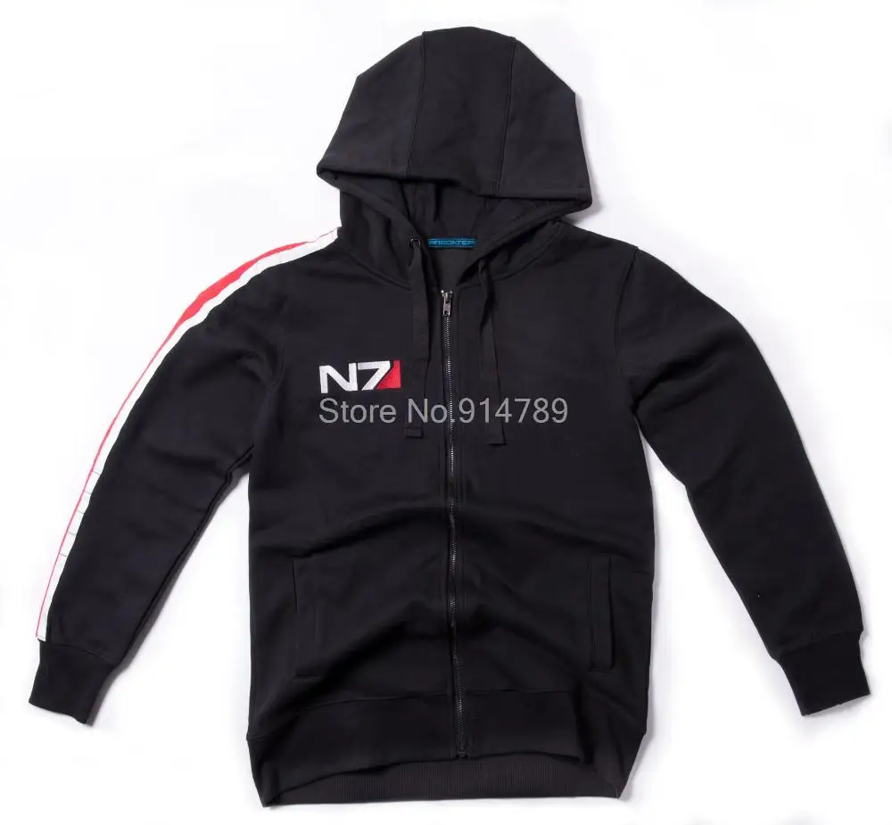 Толстовка для косплея с эффектом массы N7 флисовая Длинная толстовка на молнии