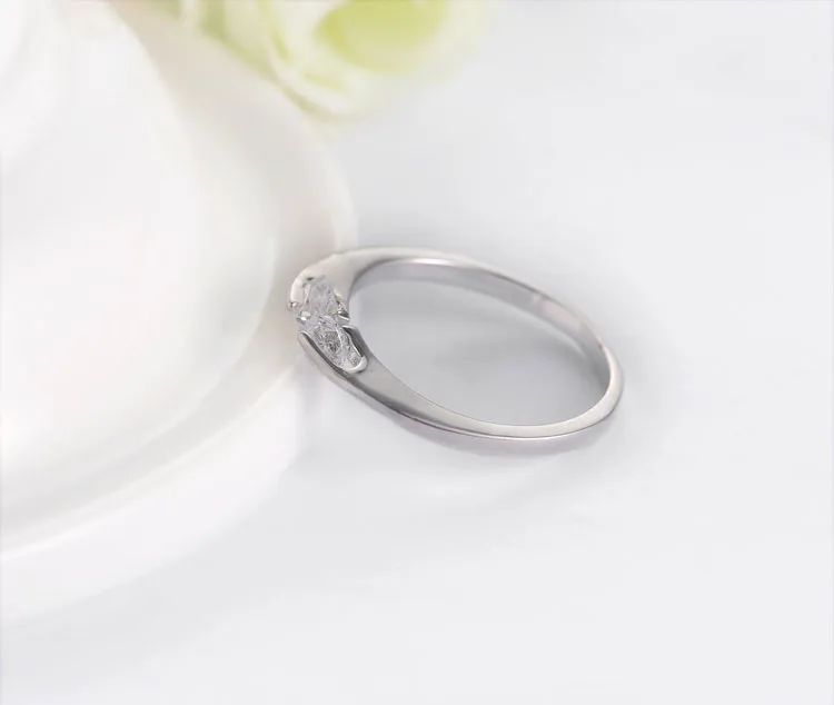 Beagloer Fashion Sparkling Zircon Silver Color Ring Women Engagement With Crystal Wedding Rings For Lady Jewelry Gift | Украшения и