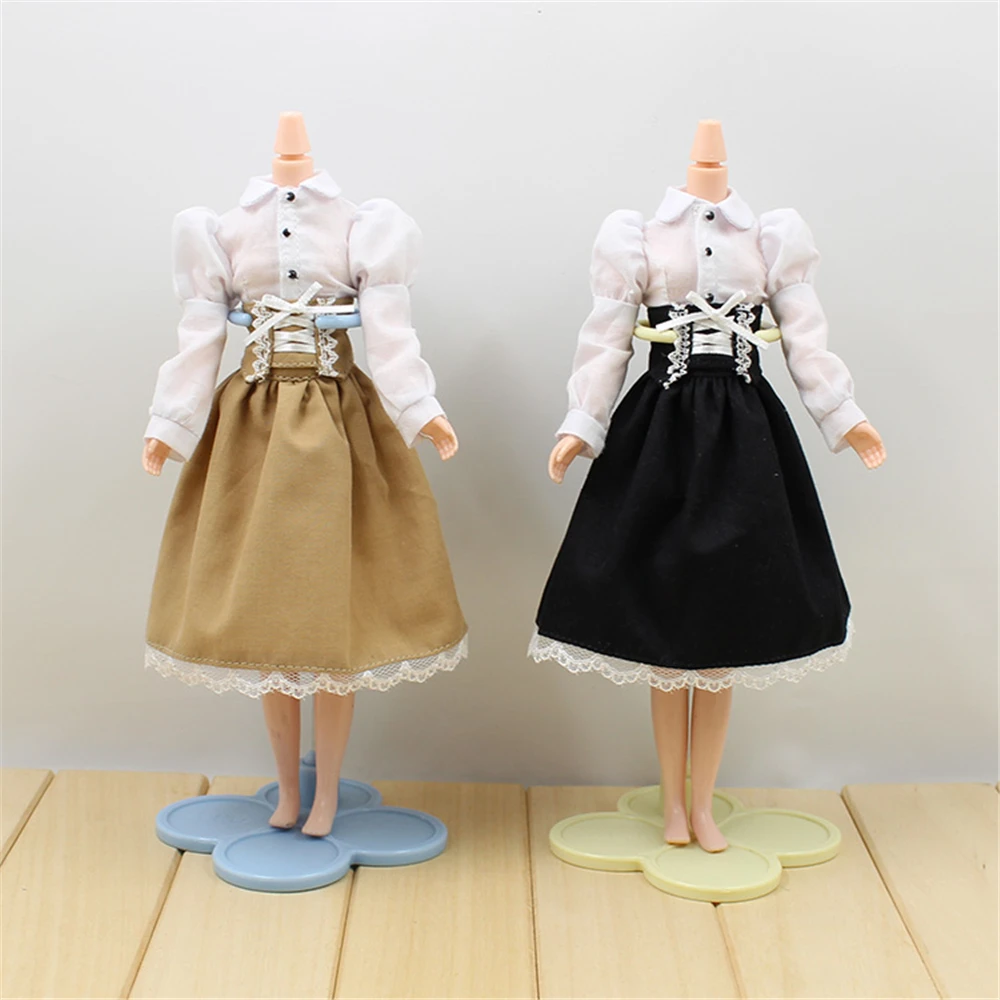 

Clothes For 1/6 Blyth Suspender Dress 2 Pieces White Shirt Dress 2 Colors