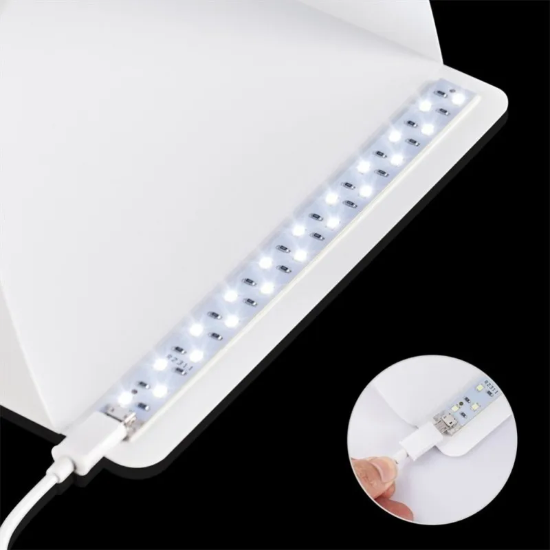 Dual Studio Button Row Light Portable Folding LED Lights Shooting Tent Box Kit Lightbox Accessories | Электроника
