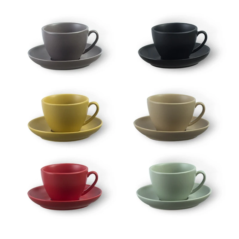 300 мл Красочные Модные качественные керамические чашки для кофе и блюдца Матовые