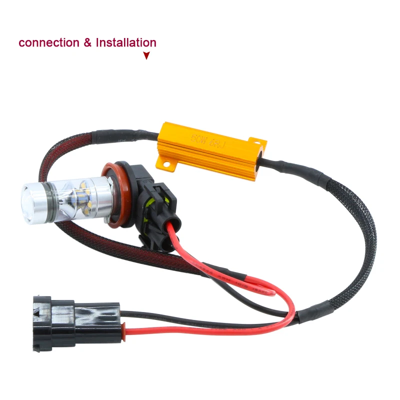 1PCS H11 H8 H9 9005 HB3 9006 HB4 H4 HB2 9003 H7 Caubus Resistor LED Fog Headlights Lights Load Error Free No Flickering Decoder |