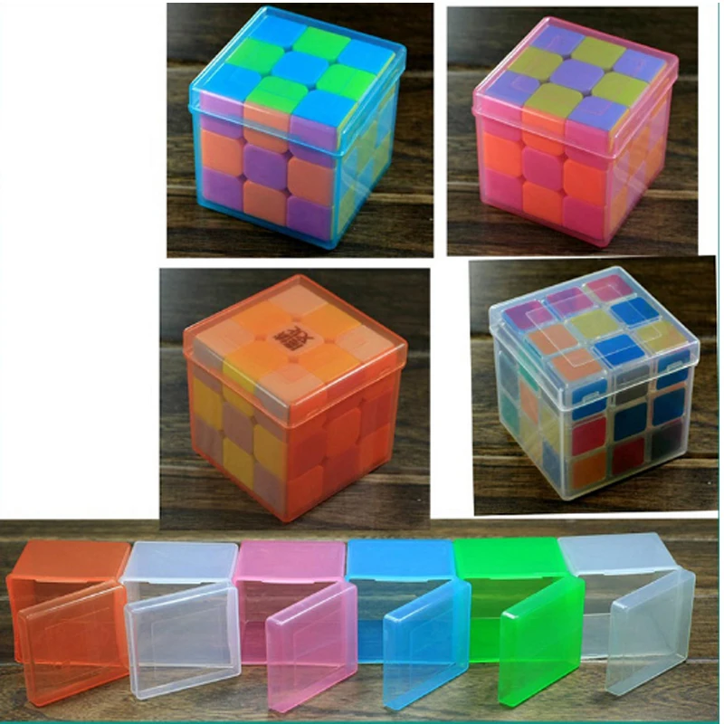 2x2x2 3x3x3 Прозрачный Полипропиленовый пластиковый кубический ящик для 57 мм длина скоростной кубик-головоломка светящийся кубик 5,7 см длина для кубика