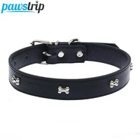 5 colors bone pet dog collar durable pu leather adjustable puppy cat strap collar xssml