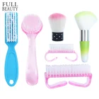 1 шт. 6 типов пластиковая щетка для очистки ногтей Удаление пыли порошок очиститель для акрилового геля лак для ногтей Уход за аксессуарами CH095