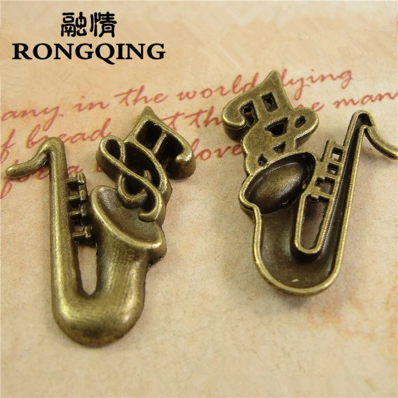 Подвеска для саксофона RONGQING 21*30 мм античная бронза 50 шт./лот музыкальные
