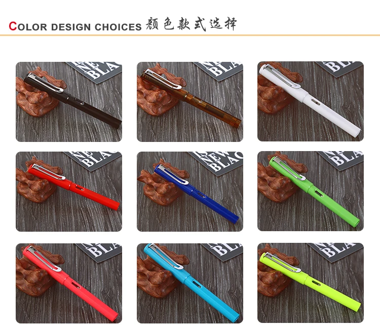 Kawaii Candy Colorful Plastic Fountain Pen 0.5mm Ink Pens F nib Standard Type stationery School& Office Supplies