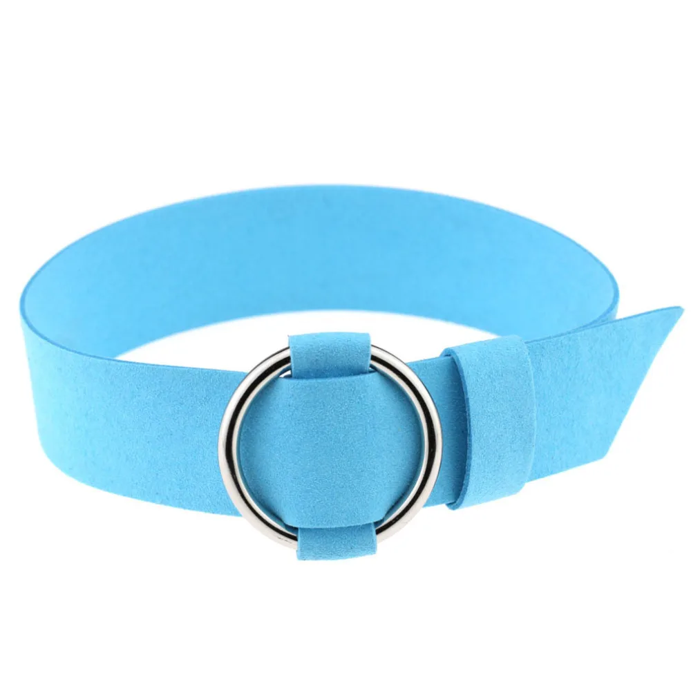 Hippie Classic Chic Dark Navy Blue Sky Soft Flannel Ban Round Charm Button Adjustable Wide Choker Necklaces for Women collier | Украшения и