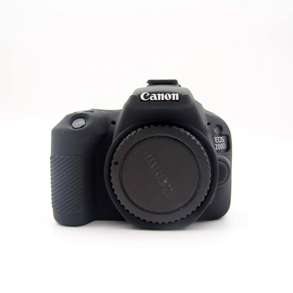Цветной силиконовый защитный чехол для Canon 600D 650D 700D 200D Soft Slicone Gil сумка чехол для Canon DSLR аксессуары - Цвет: Black