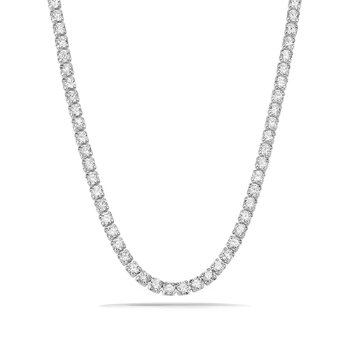 VANAXIN 925 пробы Серебряная цепочка ожерелья для женщин AAA Bling кубический цирконий ювелирные изделия Модные каменные ожерелья подарочная коробка - Окраска металла: Rhodium Plated