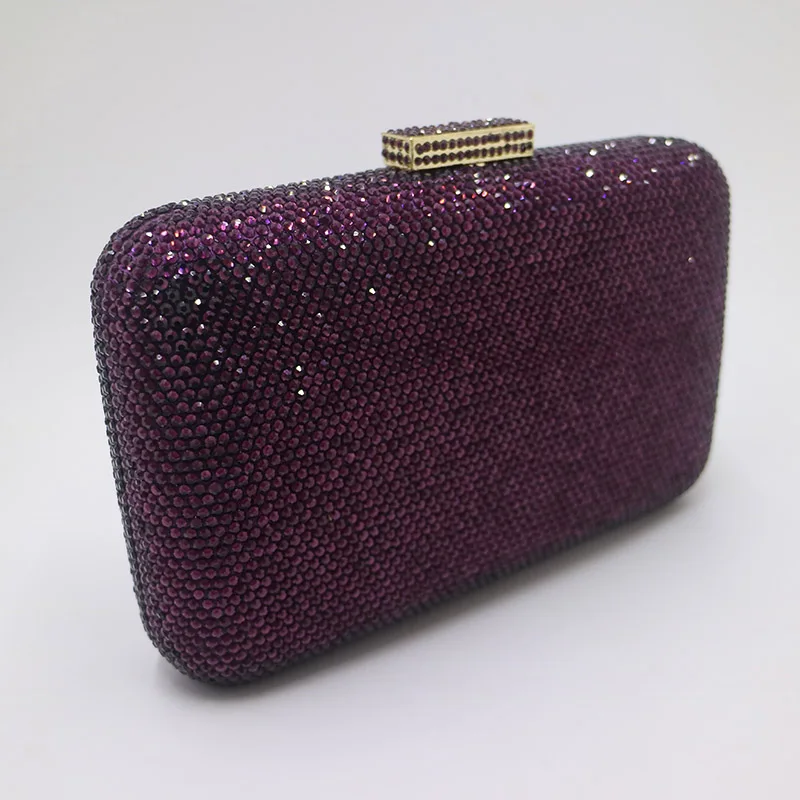 Dark Purple as photo Nophia, новинка, большие Кристальные вечерние сумки и клатчи, сумочка для вечеринки, выпускного вечера, вечерняя сумочка, фиолетовая/красная/Золотая/Серебристая/черная - Цвет: Dark Purple as photo