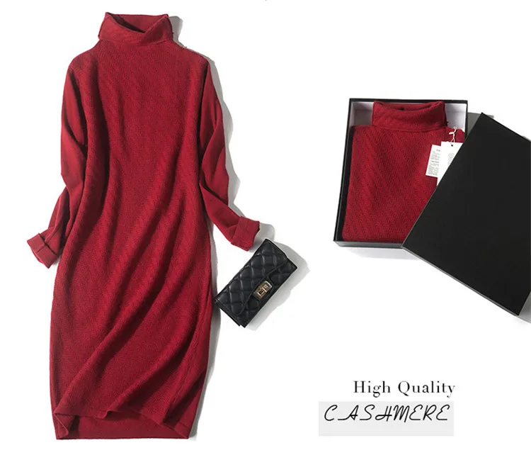 Женский длинный кашемировый пуловер бежевая водолазка Размеры M/L/XL 100% | Женская