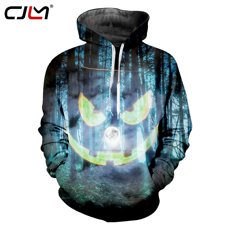 

Лидер продаж CJLM, мужские толстовки на Хэллоуин, 3D, большие размеры 5XL, пуловер с рисунком лесной тыквы, мужская толстовка с капюшоном, оптовая...