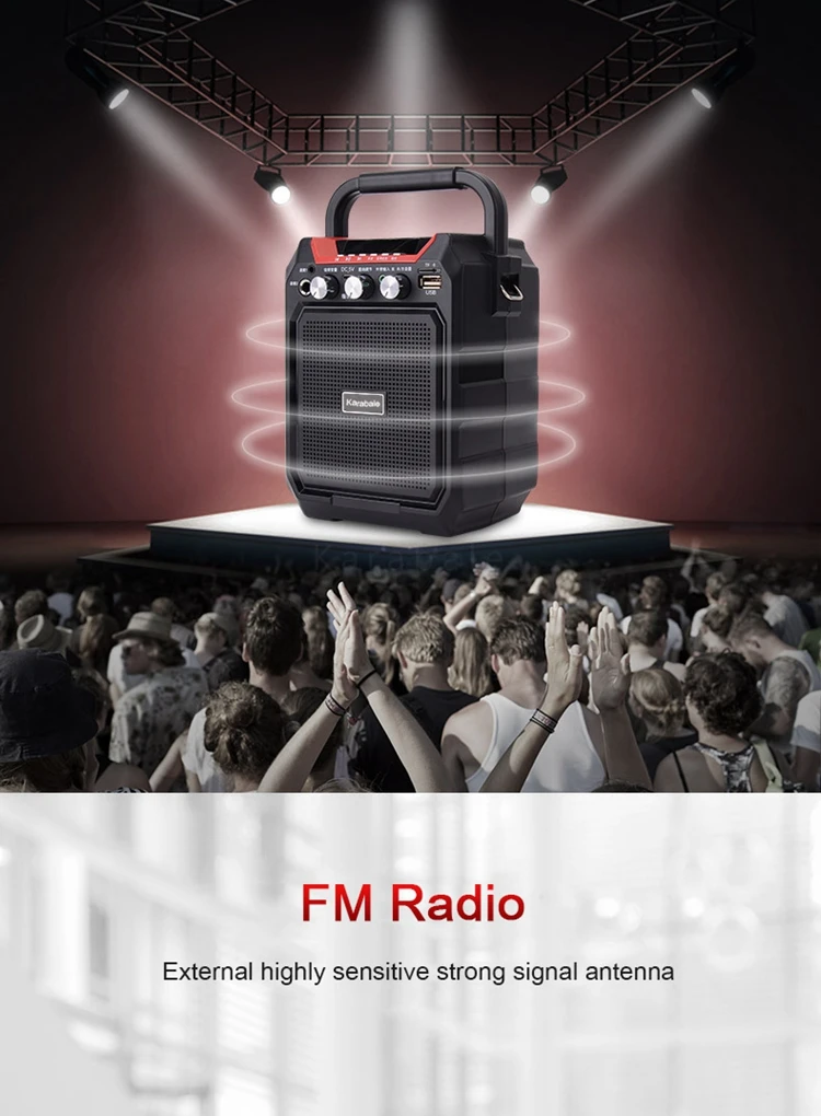 Портативный пульт дистанционного управления Bluetooth динамик fm-радио 3600 мАч супер бас Настольный автомобиль HIFI KTV наружный беспроводной динамик громкий динамик
