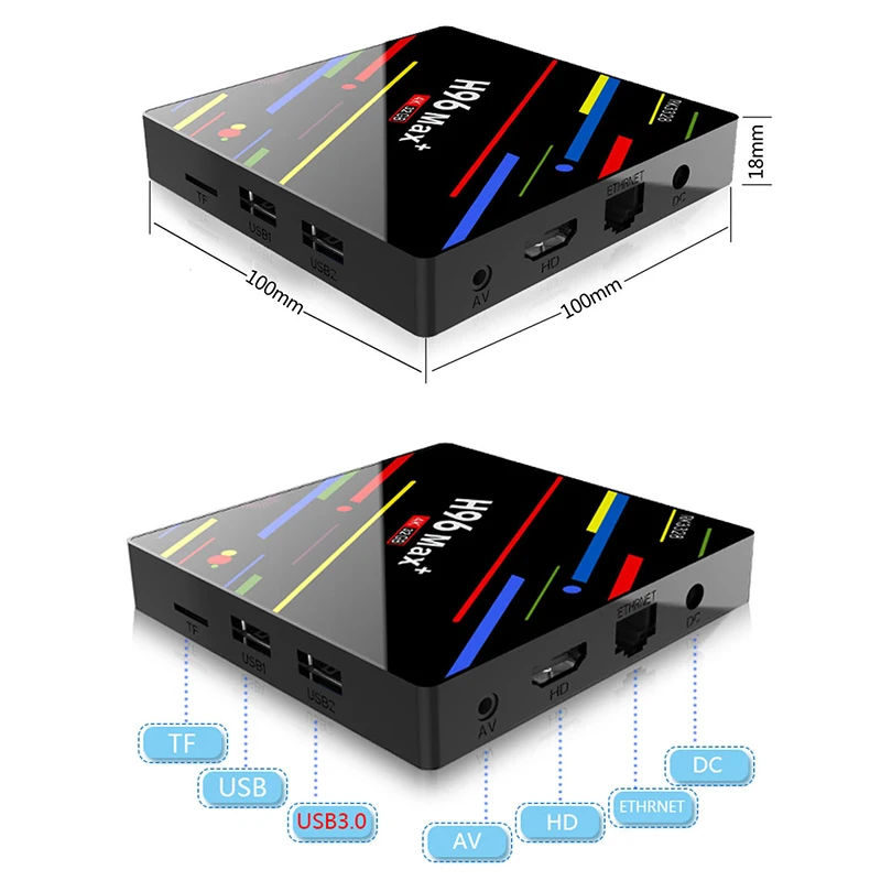 H96 MAX plus 4 Гб 64 ГБ Android 8 1 ТВ приставка RK3328 Четырехъядерный 4G/32G USB 3 0 Smart 4K медиаплеер