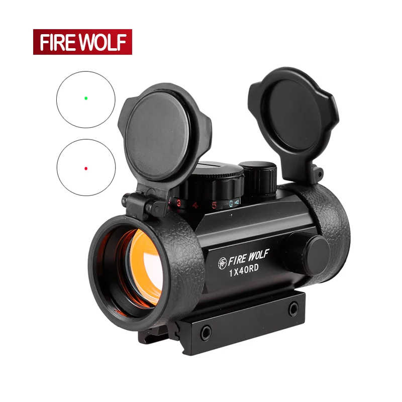 Охотничий тактический голографический прицел FIRE WOLF 1x40 оптический с красными и