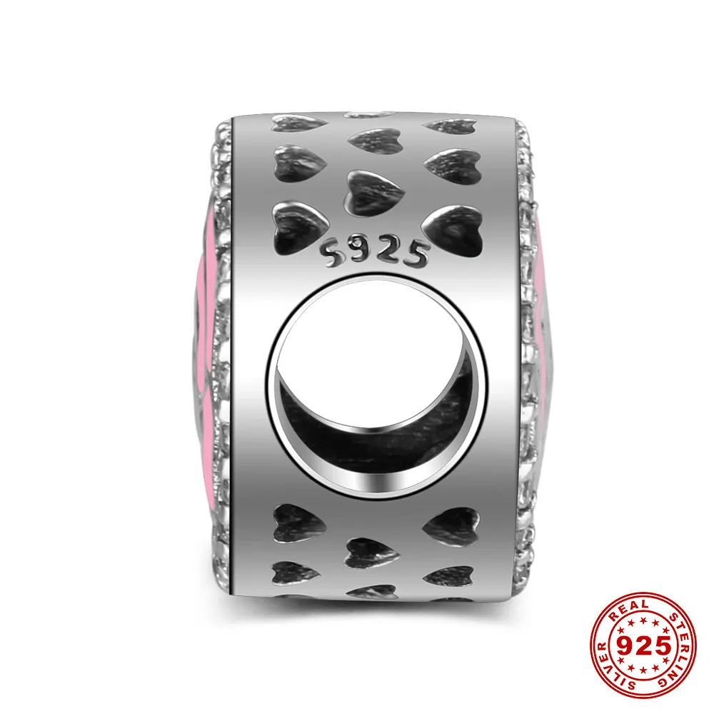 Серебро S925 пробы Клевер Шарм-бусины в виде цветка Vnistar оптом сердце цветок Сделай Сам 925 серебро Европейский бисер "талисман"