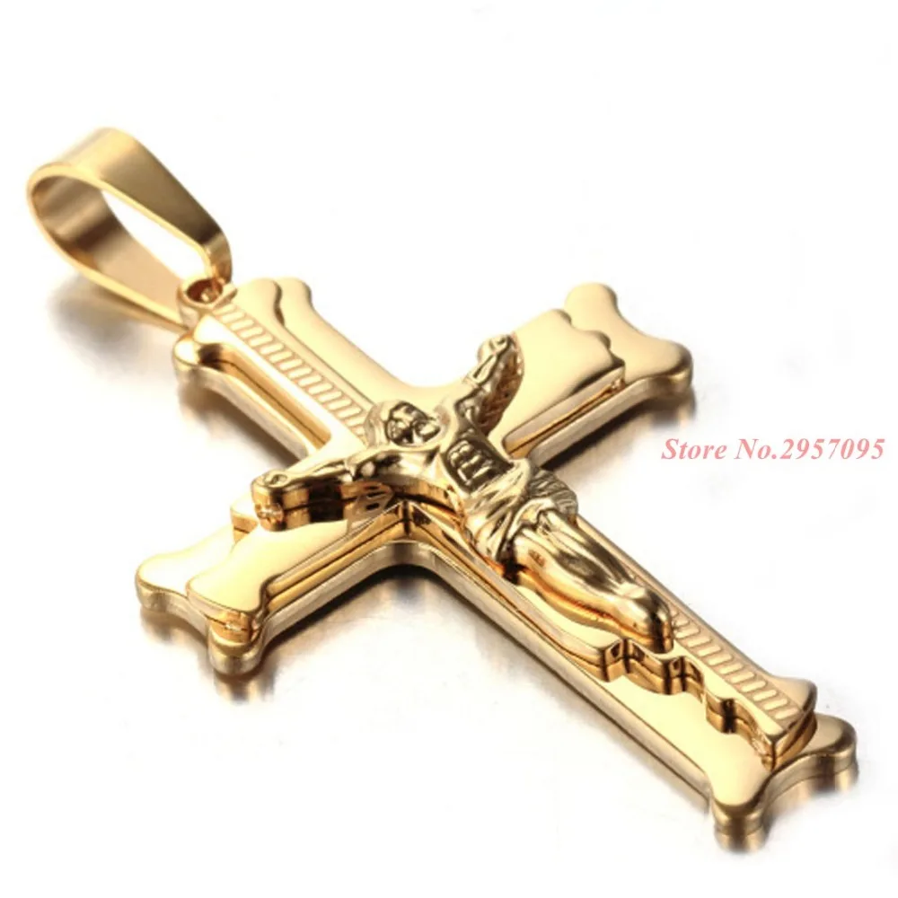 Цепочка с крестом для молитвы Иисуса мужчин ожерелье из нержавеющей стали