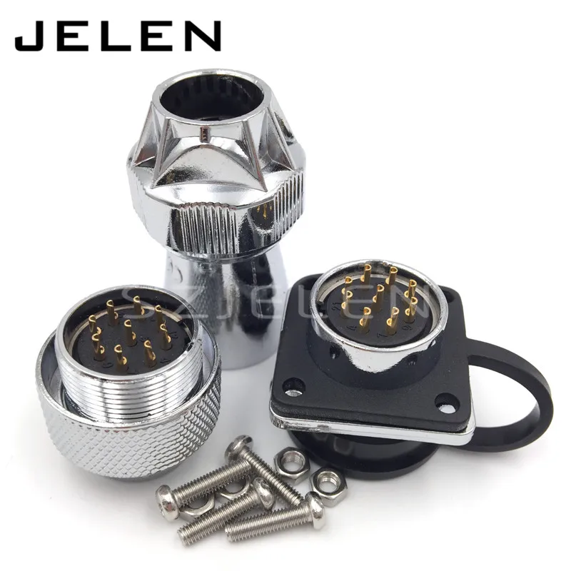 9 контактный водонепроницаемый Штекерный и гнездовой разъемы серии WF20 панельный