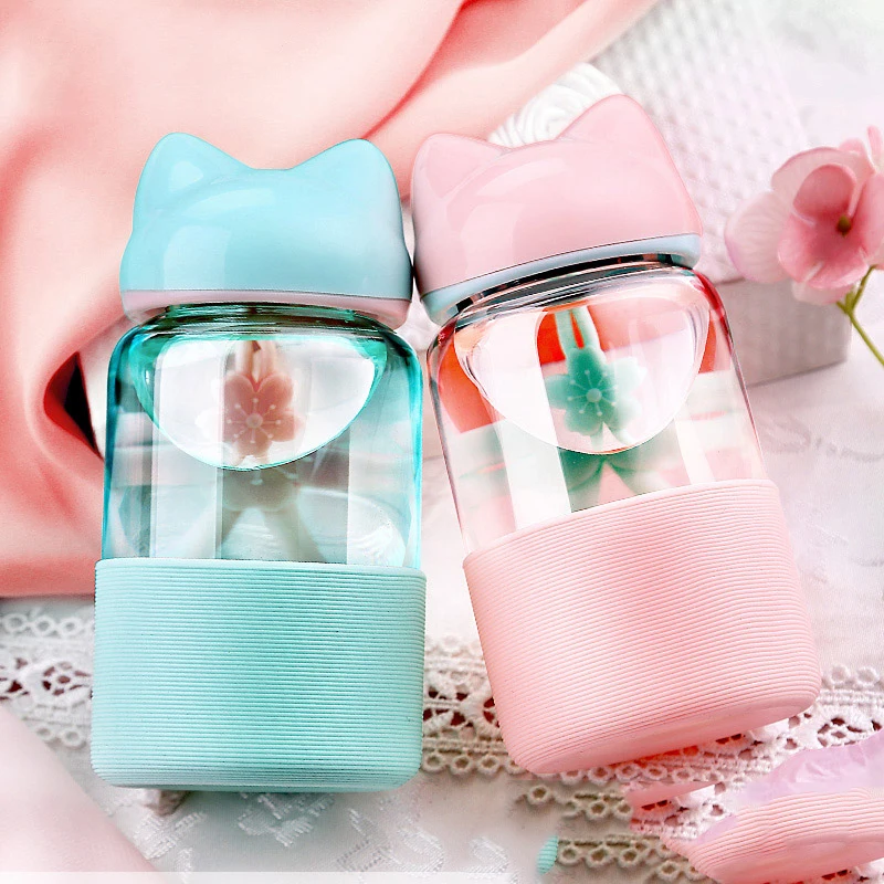 Стеклянные бутылки для воды конфетных цветов силиконовая бутылка питьевой с