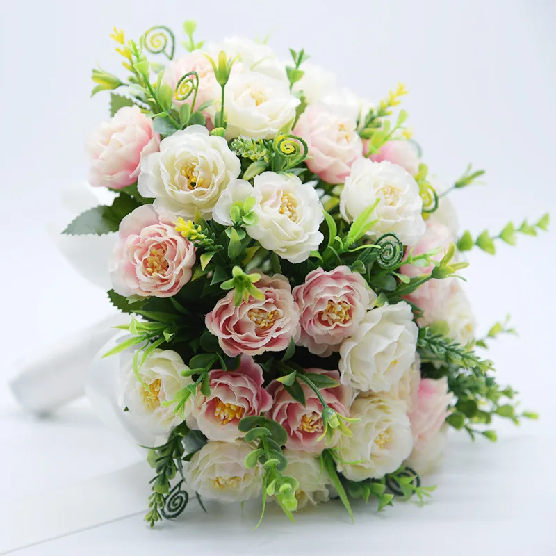 SexeMara Свадебный букет ручной работы искусственный цветок Роза buque casamento Свадебный букет для свадебного украшения ramos de novia