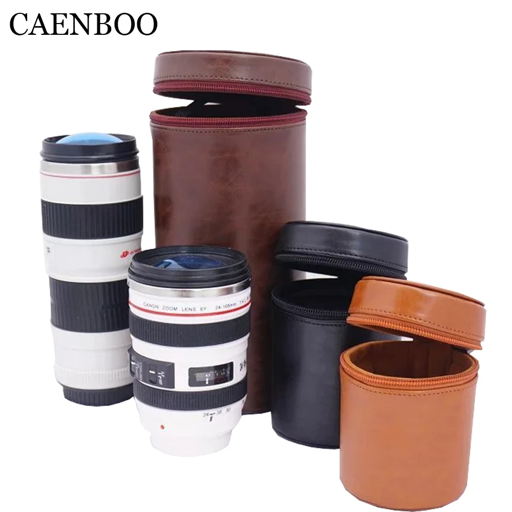 Чехол для объектива камеры CAENBOO из искусственной кожи в стиле ретро жесткий