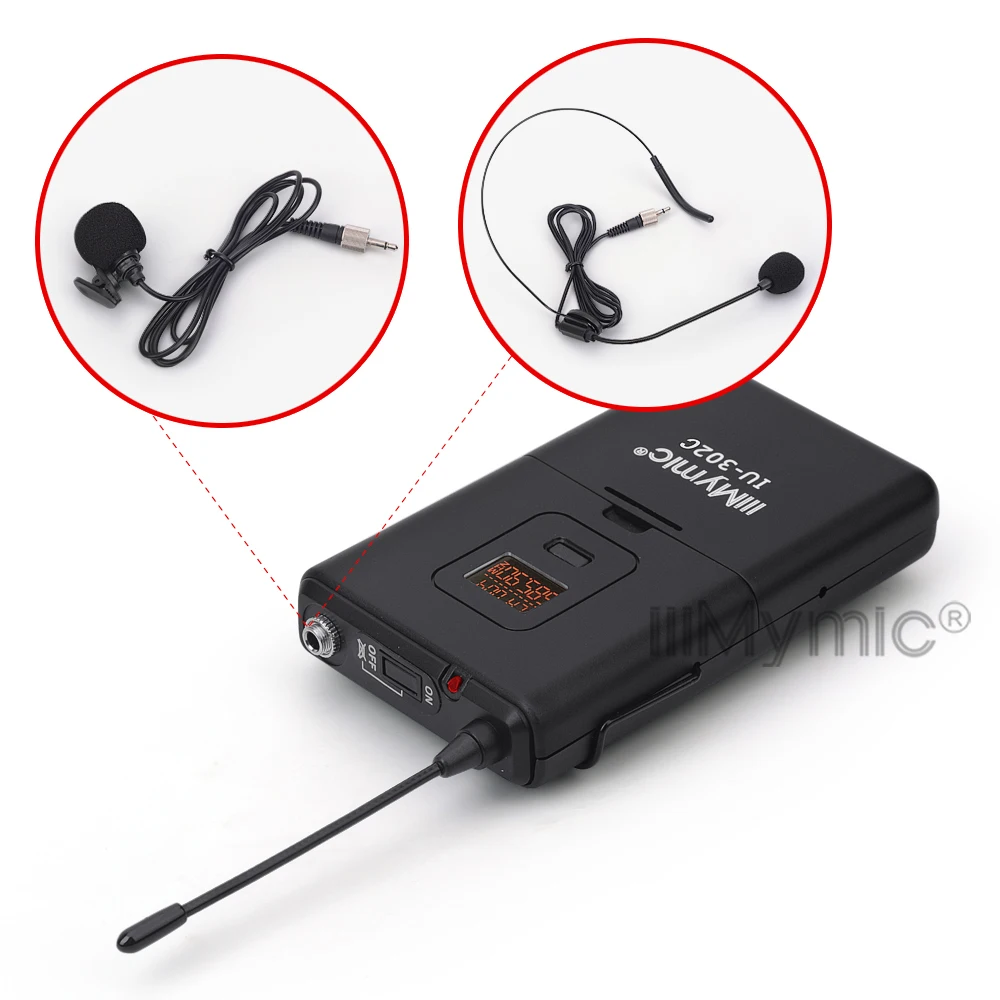 IU-302C UHF 600-700 МГц Двухканальный(одночастотный) поясной пакет+ лацканы+ гарнитура+ Портативная Беспроводная микрофонная система
