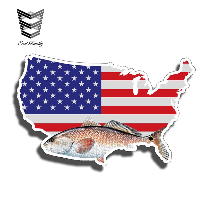 EARLFAMILY 13 см X 8 2 американский флаг США красный цвет наклейка для рыбалки грузовика