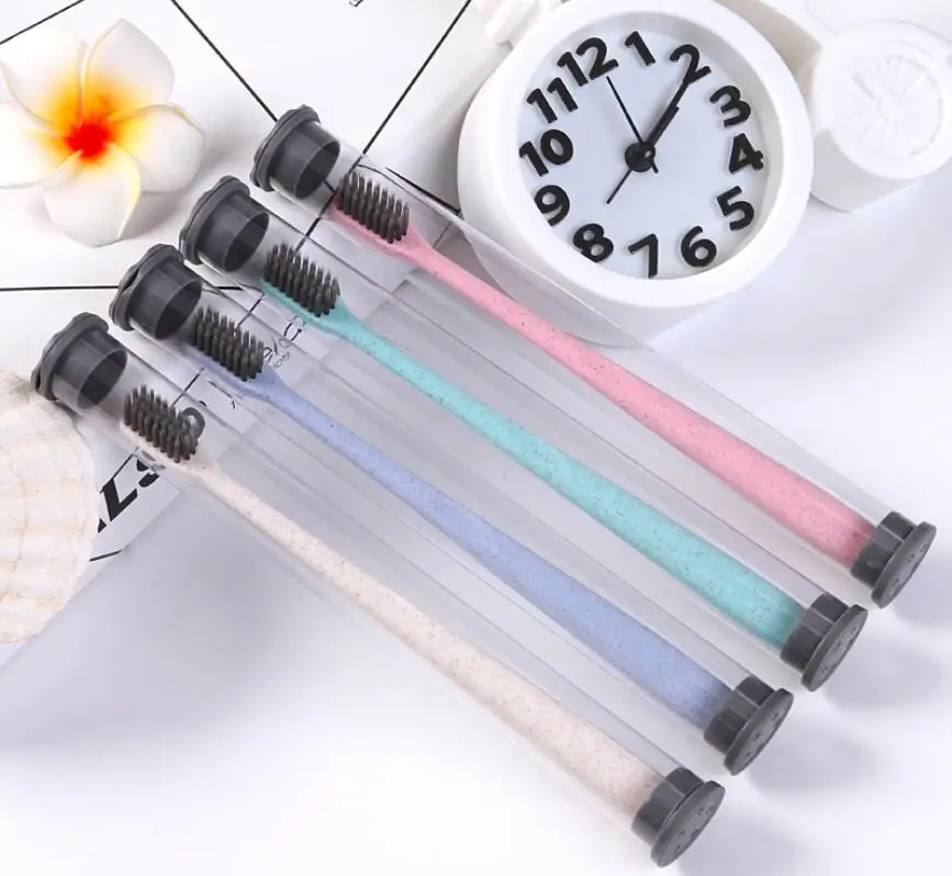 Бесплатная доставка 1 шт. зубная щетка из бамбукового угля в виде пшеничного