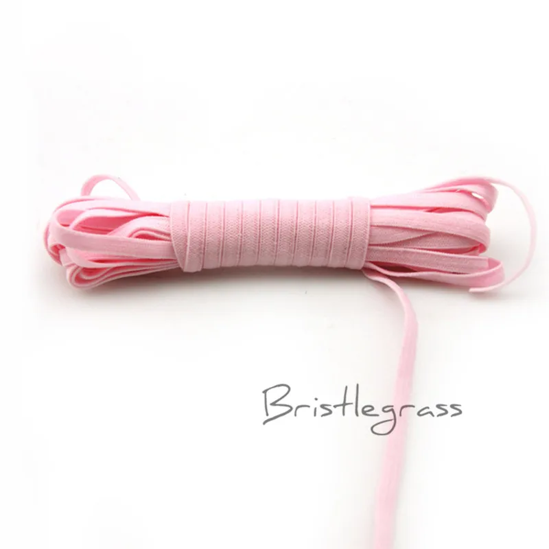 

Эластичная лента для волос BRISTLEGRASS, 5 ярдов, 4 мм, светло-розовая, однотонная, ленты из спандекса, платье с повязкой, кружево отделка Шитье