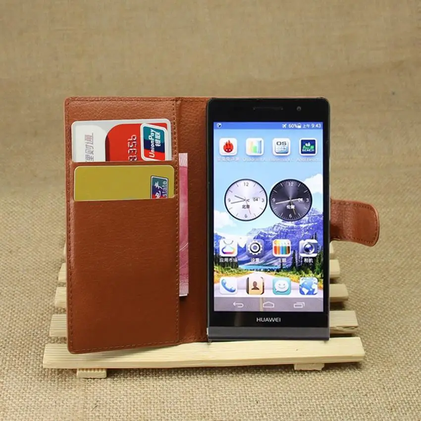 Чехол для Huawei Ascend P6 P7 кожаный чехол телефона P 6 7 откидной с подставкой кошелек