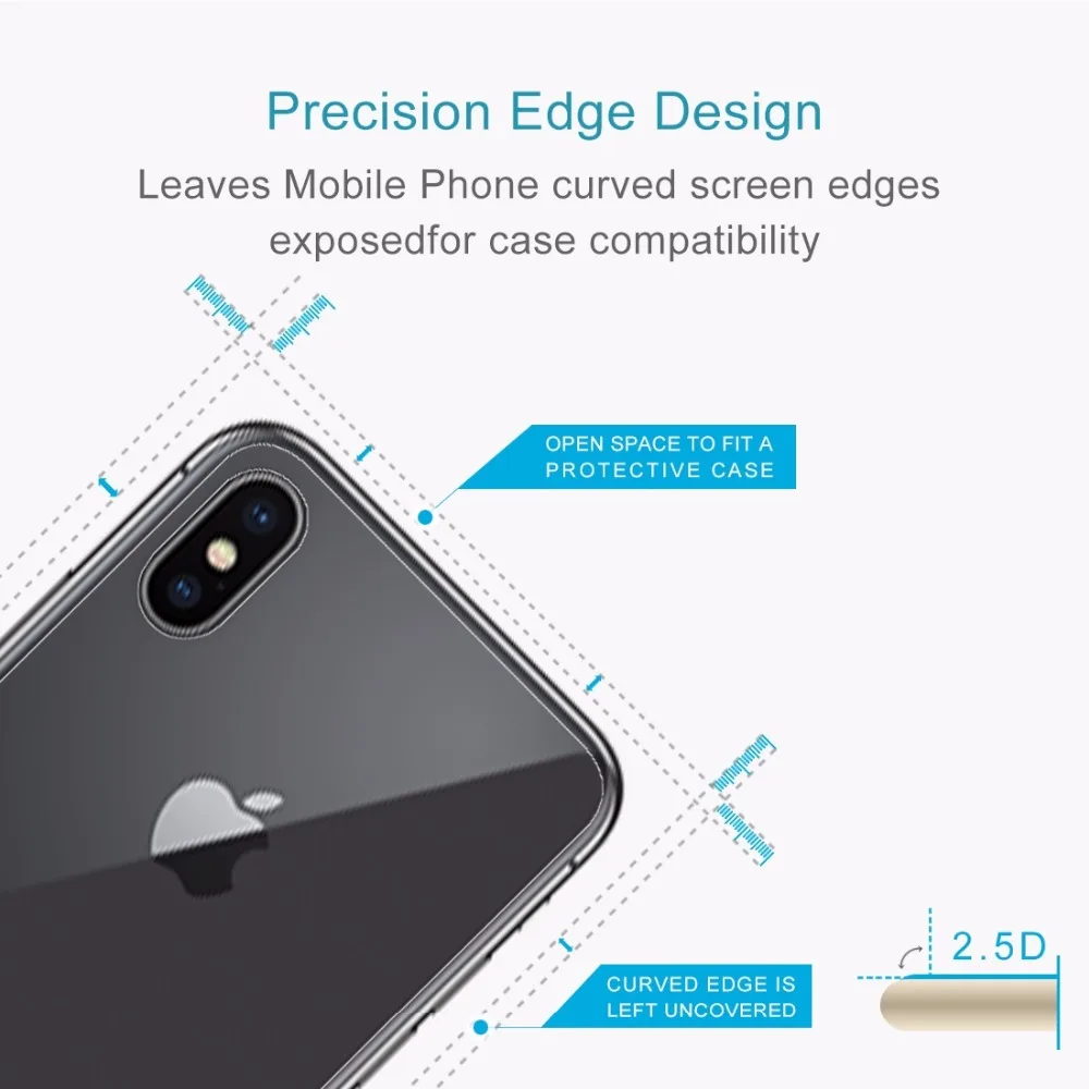 Для iPhone X XS 0 3 мм 9H твердость поверхности 2.5D прозрачное закаленное стекло Защита