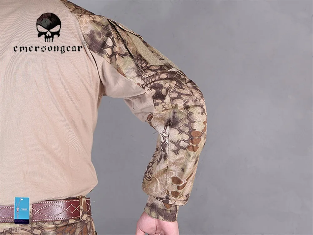 Мужская Военная страйкбольная БДУ Боевая униформа EMERSON Tactical Gen3 рубашка и брюки наколенники мультикам черный АОР Лесной