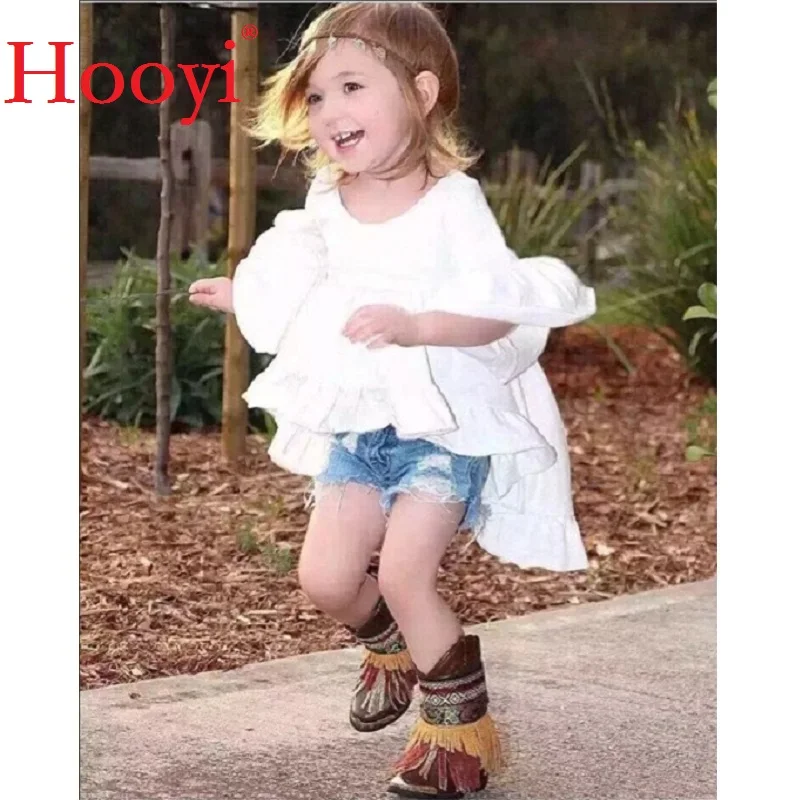 Комплекты одежды для девочек принцессы Hooyi детская белая рубашка + синие