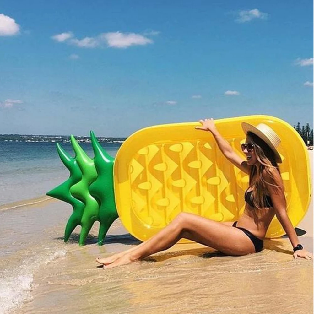 Гигантские надувные ездить на воды бассейна ананас матрас с воздуха насос