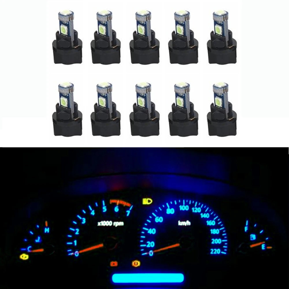 Кристально-синий WLJH 10x T5 Клин 37 73 светодиодный лампы PC74 Twist Socket Gauge приборная панель Даш светильник лампа индикатора для Subaru - Испускаемый цвет: Кристально-синий