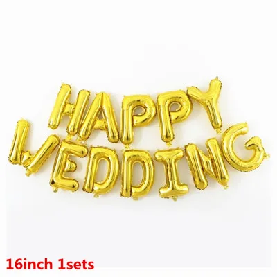 Happy wedding Креативный гранатовый красный агат Свадебный шар предложение и романтическое свадебное украшение металлические хромированные золотые Серебристые шары - Цвет: Happy wedding