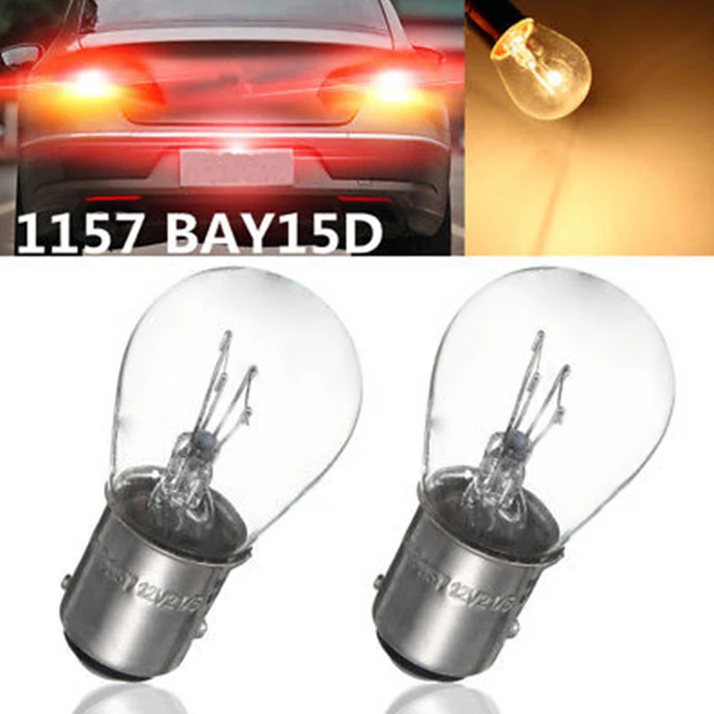 

JX-LCLYL 2pcs 1157 BAY15D 21/5W Car Reverse Backup Stop Brake Tail Light Bulb White