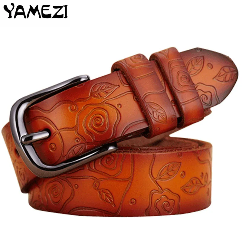 Yamezi новые модные женские туфли ремень теплые резные цветок ремешок Пояса из