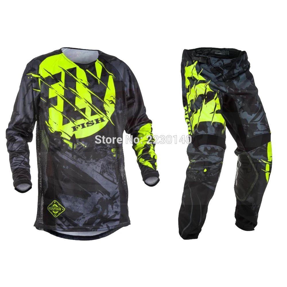Комплект брюк Fly Fish из трикотажа и кинетической ткани Outlaw MX для езды на велосипеде