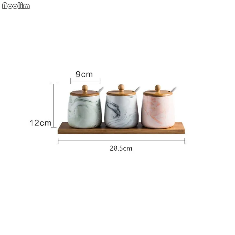 Скандинавский мрамор креативная керамическая приправа банка с деревянным