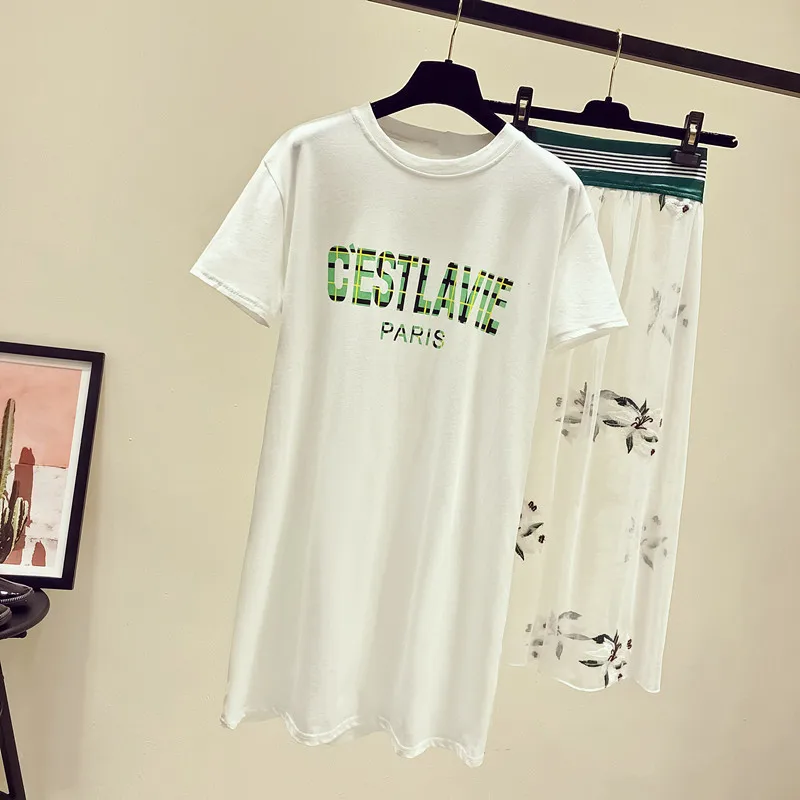 Женская юбка-футболка с цветочной вышивкой и длинное зеленое платье-футболка