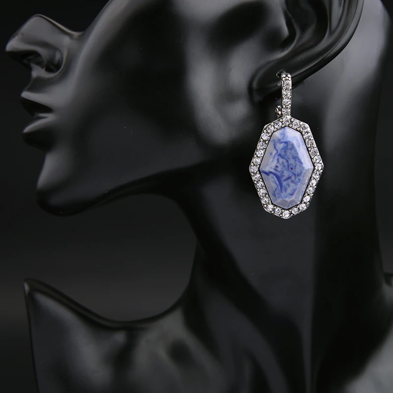 Онлайн магазин Новые висячие серьги для женщин из сплава со стразами ретро