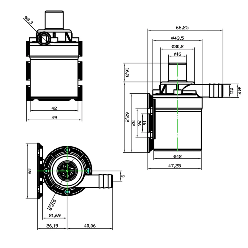 Погружной водяной насос с бесщеточным двигателем 800л/ч 5 м DC 12 В|submersible water pump|water