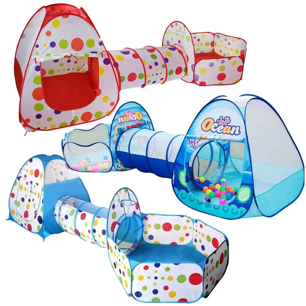 Folding Indoor Outdoor Children Kids Ocean Ball Play Tent Crawl Tunnel Playhouse Play Tent Baby Toys toys tent for kids tunnel ball pool pits ocean series cartoon game portable foldable outdoor sports toys with basket children