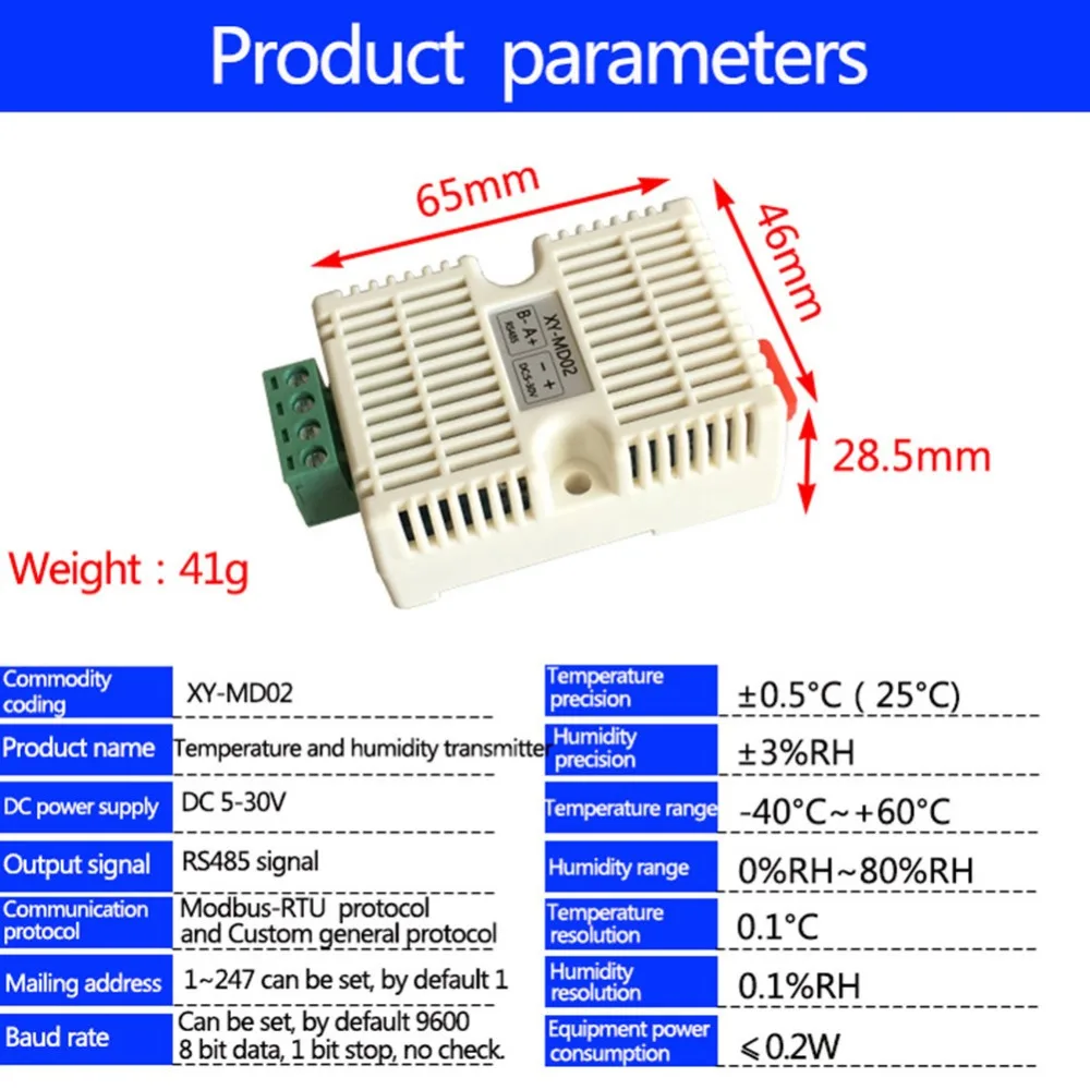 Useful Temperature and humidity transmitter Serial Communica temperature Sensors SHT20 Modbus RTU Acquisition Module Transducer | Дом и сад