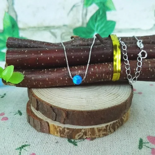 op05 silver chain 1 шт./лот) из искусственных волос 5 мм белые опаловые бусины кулон Цепочки и ожерелья Высокое качество S925 серебро Цепочки и ожерелья для подарка - Окраска металла: op05 silver chain