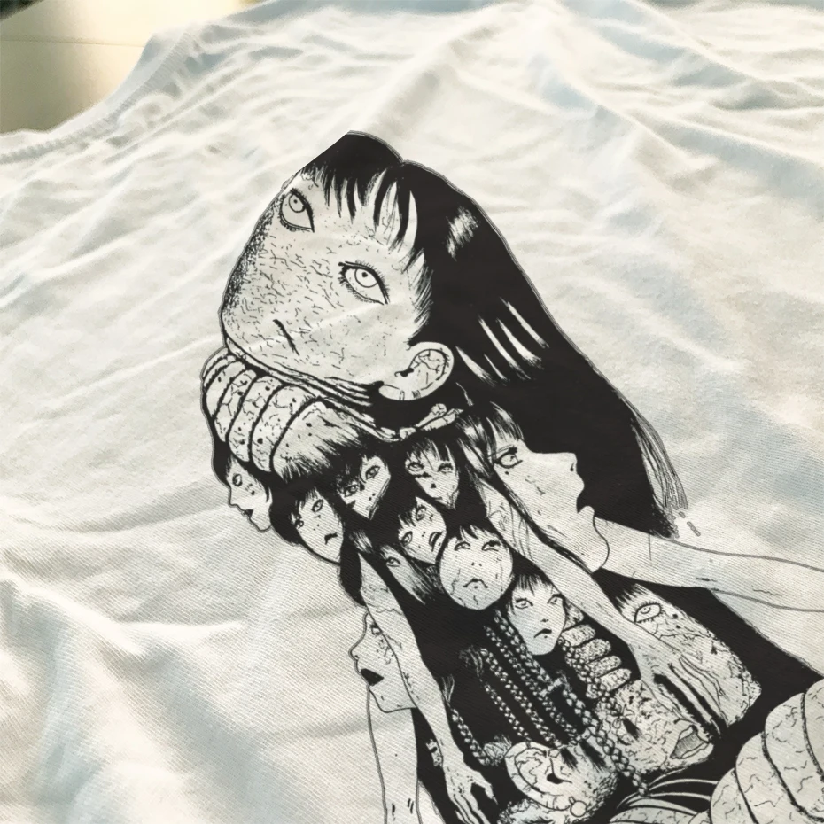 Мужская футболка Tomie новинка 2018 с принтом манга джундзи Ито футболки Shintaro Kago для