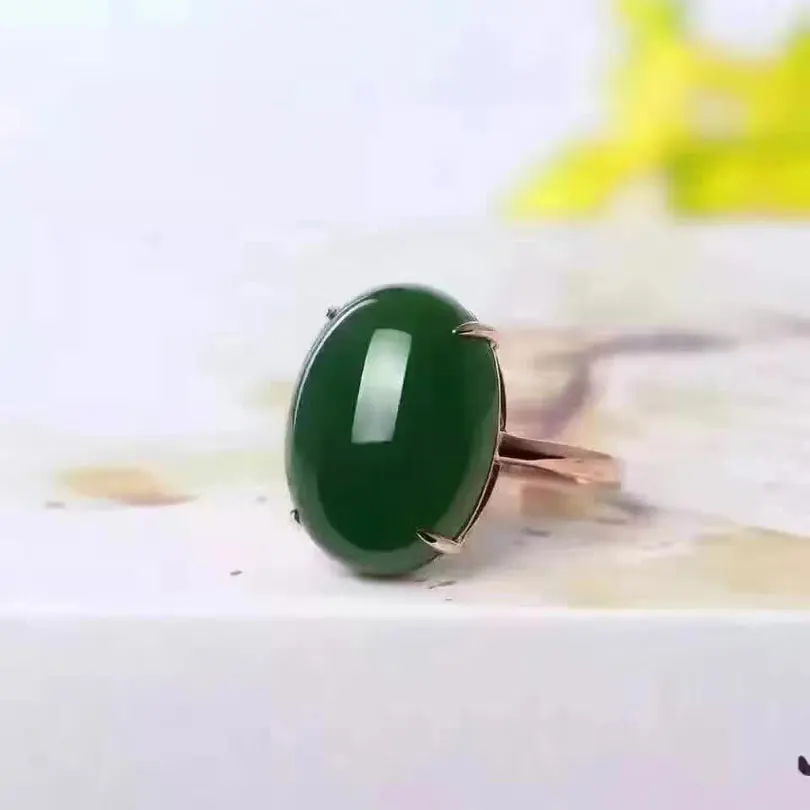 Женское кольцо ZHHIRY из натурального зеленого кольца яшмы реальные искусственные